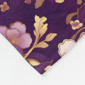 Gepersonaliseerde gouden en Paarse Aziatische bloe Fleece Deken (Hoek)
