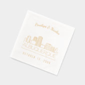Gepersonaliseerde gouden folie Albuquerque bruilof Folie Servetten (Links)