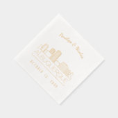 Gepersonaliseerde gouden folie Albuquerque bruilof Folie Servetten (Rechts)