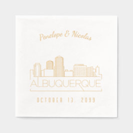 Gepersonaliseerde gouden folie Albuquerque bruilof Folie Servetten