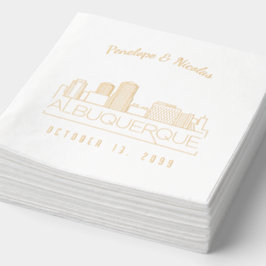 Gepersonaliseerde gouden folie Albuquerque bruilof Servetten