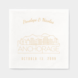 Gepersonaliseerde gouden folie ankerplaats bruilof folie servetten