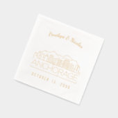 Gepersonaliseerde gouden folie ankerplaats bruilof servetten (Links)