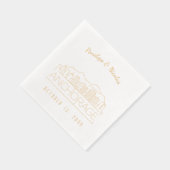 Gepersonaliseerde gouden folie ankerplaats bruilof servetten (Rechts)