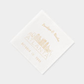 Gepersonaliseerde gouden folie Atlanta bruiloft se Folie Servetten (Rechts)