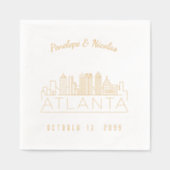 Gepersonaliseerde gouden folie Atlanta bruiloft se Folie Servetten (Voorkant)