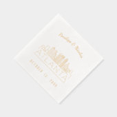 Gepersonaliseerde gouden folie Atlanta bruiloft se Servetten (Rechts)