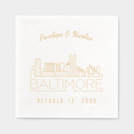 Gepersonaliseerde gouden folie Baltimore bruiloft  Folie Servetten