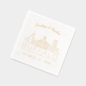 Gepersonaliseerde gouden folie Buffalo bruiloft se Folie Servetten (Links)