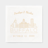 Gepersonaliseerde gouden folie Buffalo bruiloft se Folie Servetten (Voorkant)