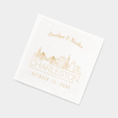 Gepersonaliseerde gouden folie Charleston bruiloft Folie Servetten (Links)