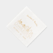 Gepersonaliseerde gouden folie Charleston bruiloft Folie Servetten (Rechts)