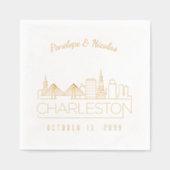 Gepersonaliseerde gouden folie Charleston bruiloft Folie Servetten (Voorkant)