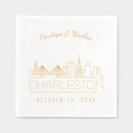 Gepersonaliseerde gouden folie Charleston bruiloft Servetten