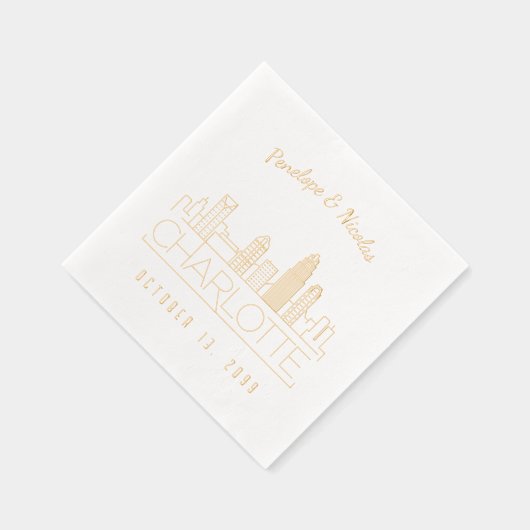 Gepersonaliseerde Gouden Folie Charlotte Trouwserv Folie Servetten (Rechts)