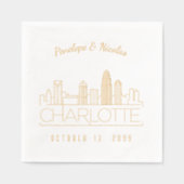 Gepersonaliseerde Gouden Folie Charlotte Trouwserv Folie Servetten (Voorkant)