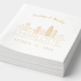 Gepersonaliseerde Gouden Folie Charlotte Trouwserv Servetten