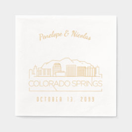 Gepersonaliseerde Gouden Folie Colorado Springs se Servetten