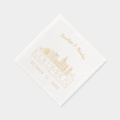 Gepersonaliseerde gouden folie Columbus bruiloft s Folie Servetten (Rechts)