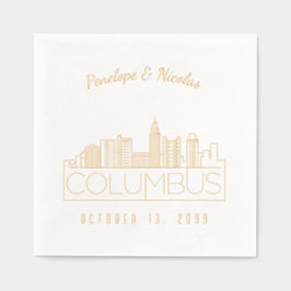 Gepersonaliseerde gouden folie Columbus bruiloft s Folie Servetten