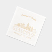 Gepersonaliseerde gouden folie Columbus bruiloft s Servetten (Links)