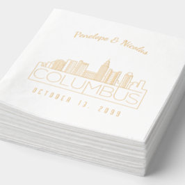 Gepersonaliseerde gouden folie Columbus bruiloft s Servetten