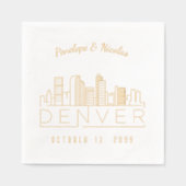 Gepersonaliseerde gouden folie Denver bruiloft ser Folie Servetten (Voorkant)