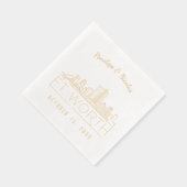 Gepersonaliseerde Gouden Folie Ft Worth bruiloft s Folie Servetten (Rechts)