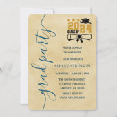 Gepersonaliseerde Gouden Folie Glitter Foto Afstud Kaart (Achterkant)