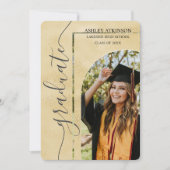 Gepersonaliseerde Gouden Folie Glitter Foto Afstud Kaart (Voorkant)