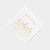 Gepersonaliseerde Gouden Folie Kaapstad bruiloft s Folie Servetten (Rechts)