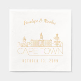 Gepersonaliseerde Gouden Folie Kaapstad bruiloft s Folie Servetten