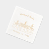 Gepersonaliseerde Gouden Folie Kaapstad bruiloft s Servetten (Links)