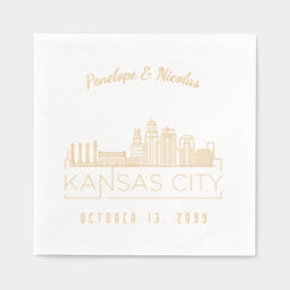 Gepersonaliseerde gouden folie Kansas City bruilof Servetten