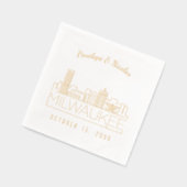 Gepersonaliseerde gouden folie Milwaukee bruiloft  Folie Servetten (Links)