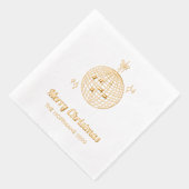 Gepersonaliseerde Gouden Folie Retro Disco Xmas se Folie Servetten (Rechts)