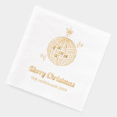 Gepersonaliseerde Gouden Folie Retro Disco Xmas se Folie Servetten (Links)