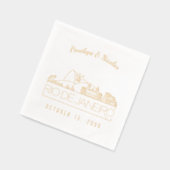 Gepersonaliseerde gouden folie Rio de Janeiro serv Folie Servetten (Links)