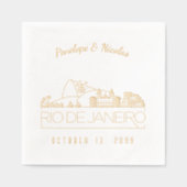 Gepersonaliseerde gouden folie Rio de Janeiro serv Folie Servetten (Voorkant)