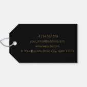 Gepersonaliseerde gouden folie wit zwart cadeau La Cadeaulabel (Achterkant Horizontaal)