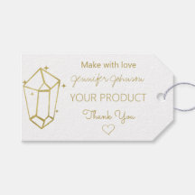 Gepersonaliseerde gouden folie witte cadeau Labels