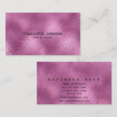 Gepersonaliseerde Gouden Glanzende Metallic Roze V Visitekaartje (Voorkant / Achterkant)