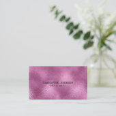 Gepersonaliseerde Gouden Glanzende Metallic Roze V Visitekaartje (Staand voorkant)