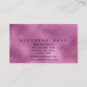 Gepersonaliseerde Gouden Glanzende Metallic Roze V Visitekaartje (Achterkant)