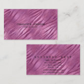 Gepersonaliseerde Gouden Glanzende Zebra Huid Roze Visitekaartje (Voorkant / Achterkant)