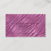 Gepersonaliseerde Gouden Glanzende Zebra Huid Roze Visitekaartje (Achterkant)