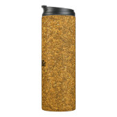 Gepersonaliseerde Gouden Glitter Aangepaste Naam Thermosbeker (Geroteerd rechts)