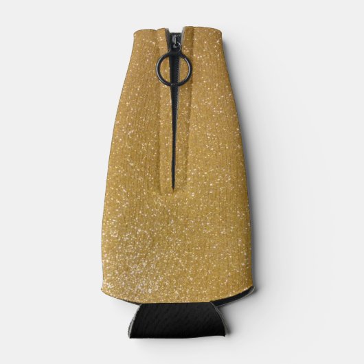 Gepersonaliseerde gouden glitter bruiloft fles koe flesjeskoeler (Achterkant)