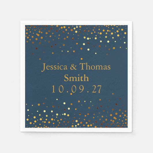 Gepersonaliseerde gouden Glitter Faux Folie Servet (Voorkant)