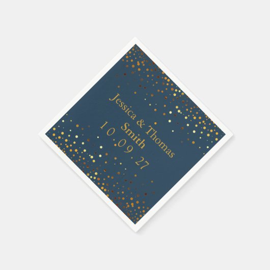 Gepersonaliseerde gouden Glitter Faux Folie Servet (Hoek)